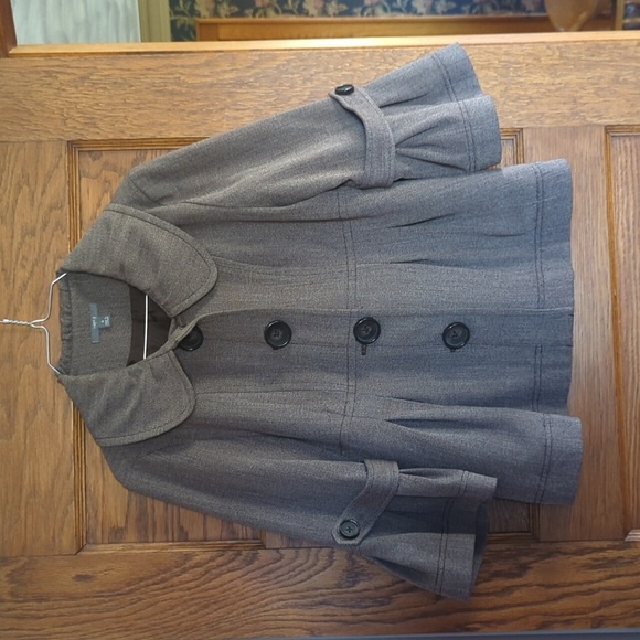 Apt. 9 Jackets & Blazers - Apt.9 Women’s Peplum Blazer Jacket Gray Herringbone Stretch Bell Sleeve Lined 8